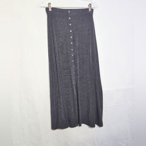 Bentley Sz S Elegant Black Button-Down Skirt 34 In Long